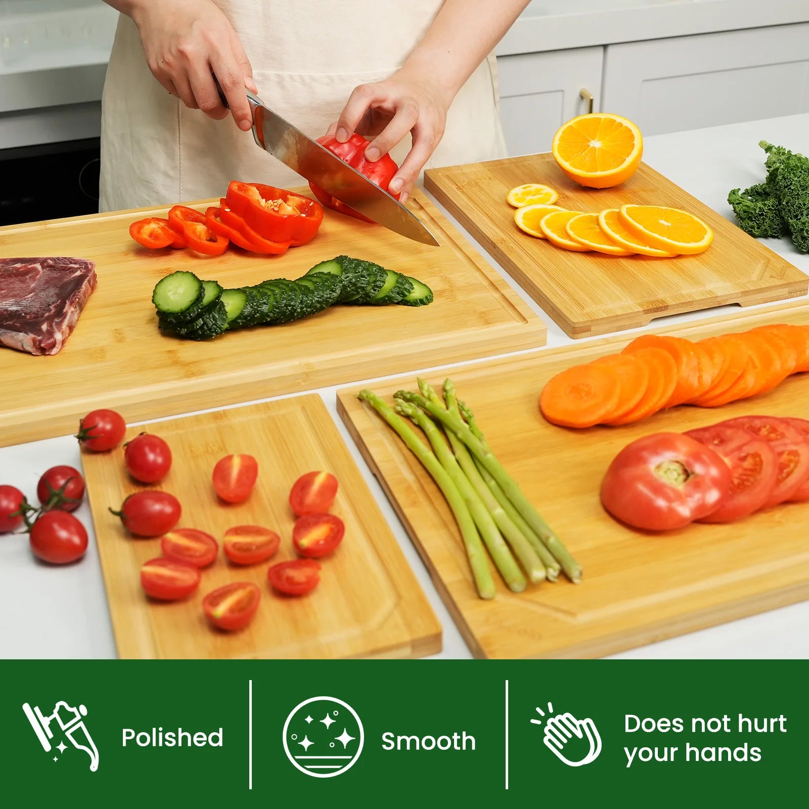 Large  bamboo cutting board set