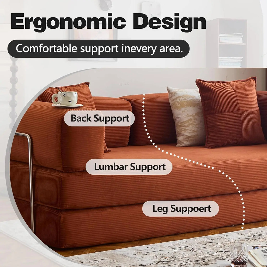 Convertible Sofa Bed  with Armrests and Backrest