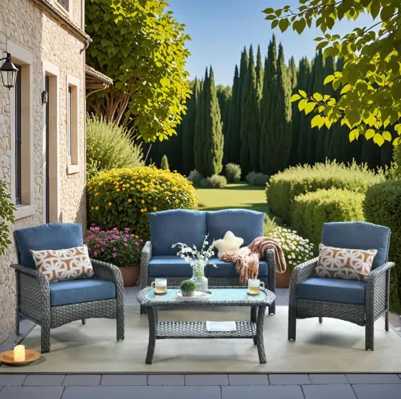 Patio Furniture Set with Cushions,