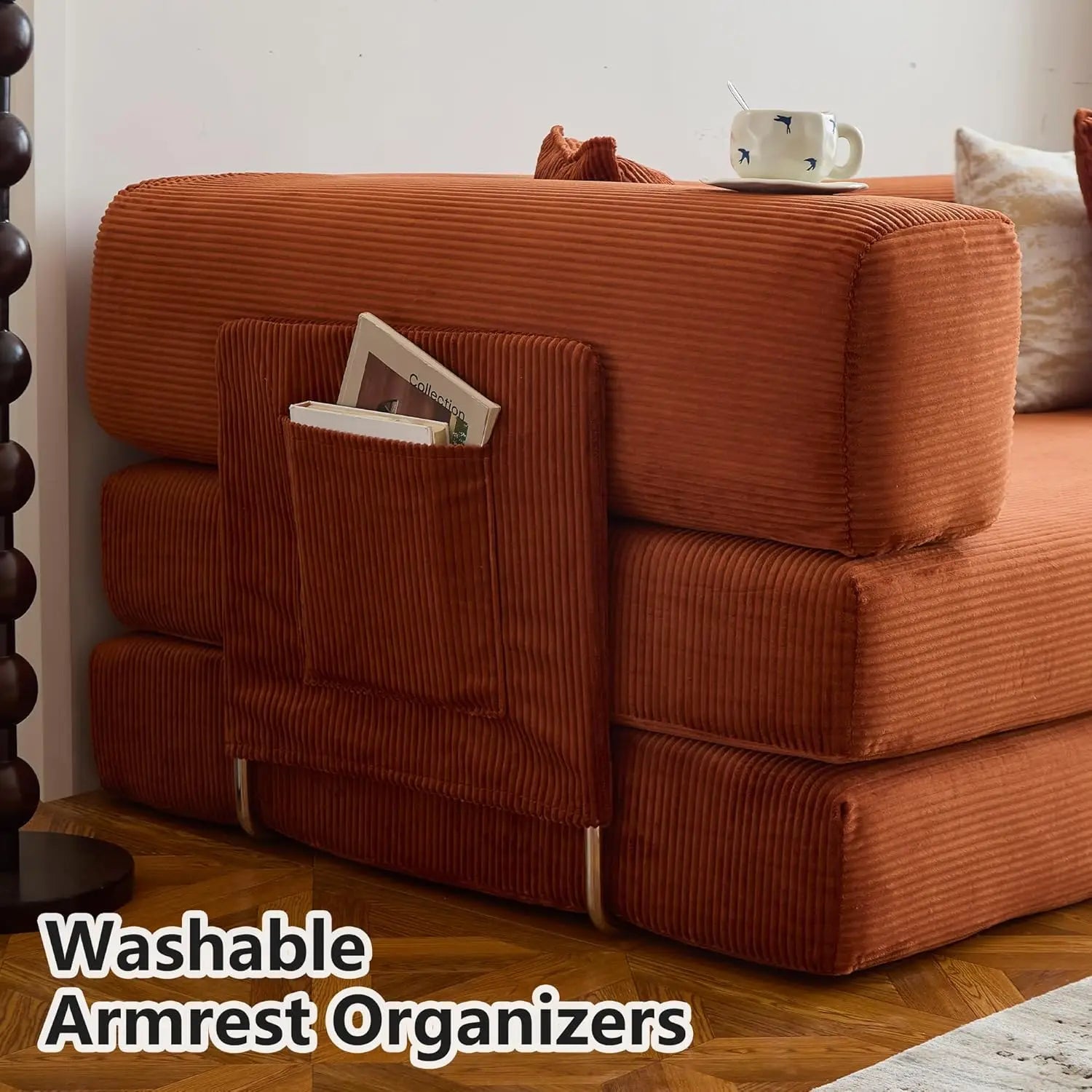 Convertible Sofa Bed  with Armrests and Backrest