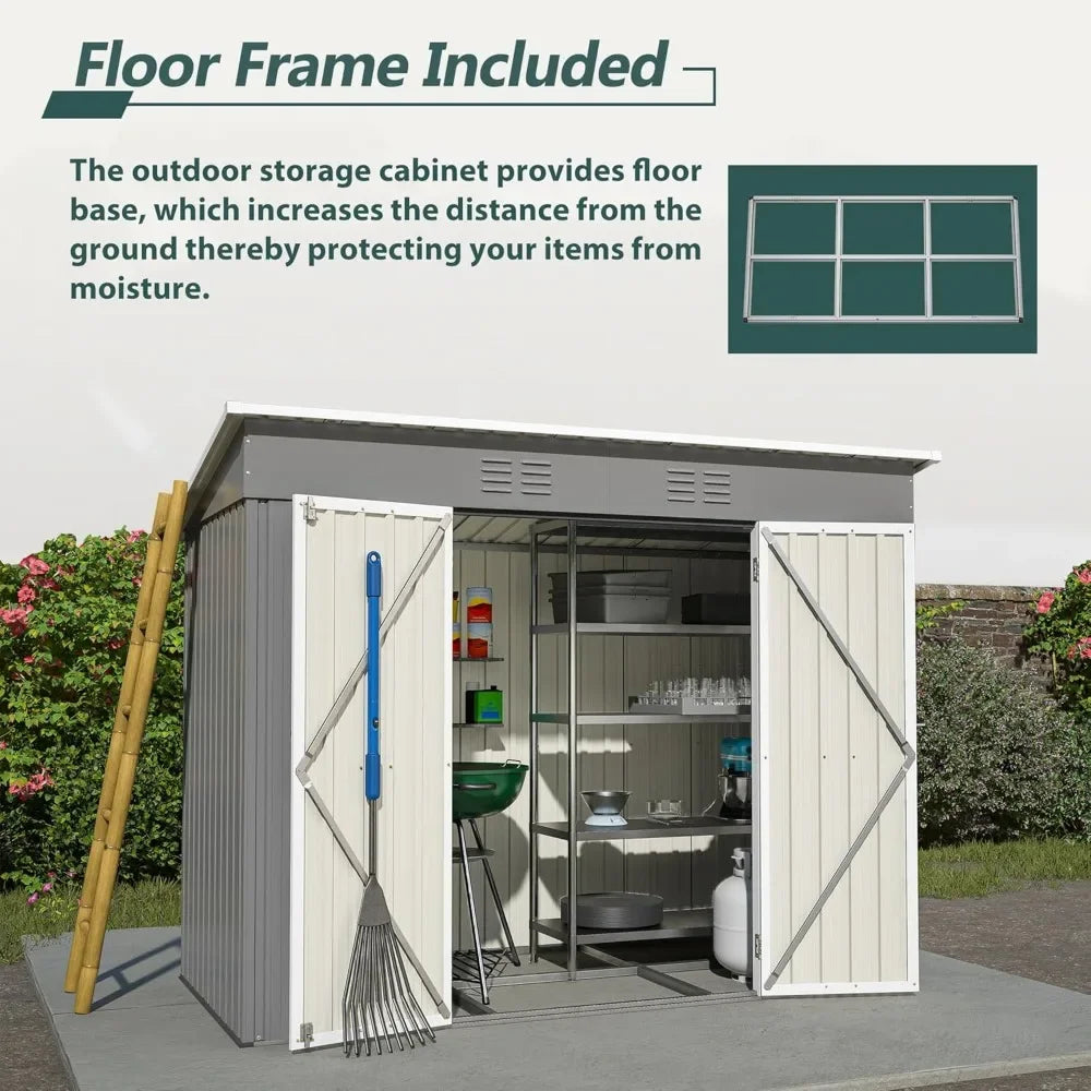 Large Metal Utility Tool Shed