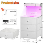 Charging Station and Led Lights Nightstand