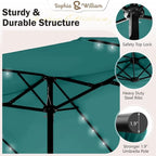 Extra Large Patio Umbrella with Solar Lights