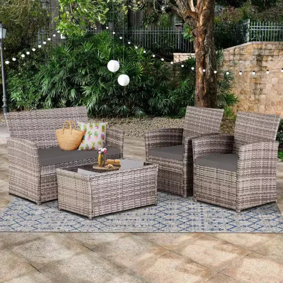 Patio Furniture Set with Cushions,