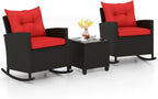 Patio Rocking Bistro Set & Glass Table