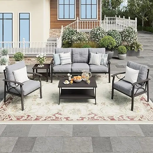 Outdoor Metal Sectional Furniture with Cushions