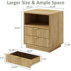 Fluted Nightstands Set  Modern Design