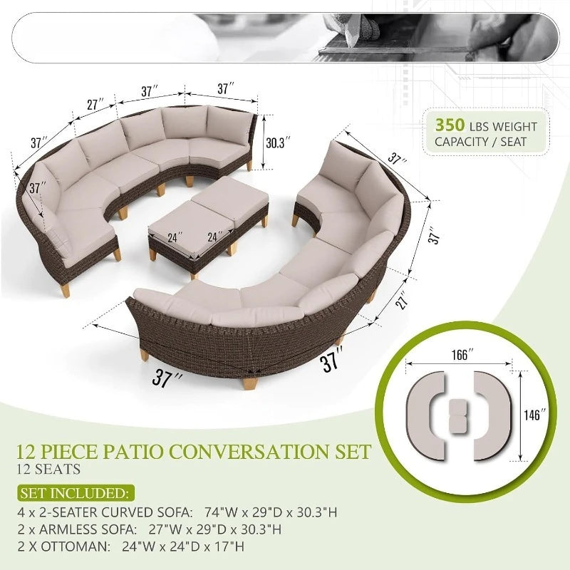 Oversized  Outdoor Patio Furniture Set