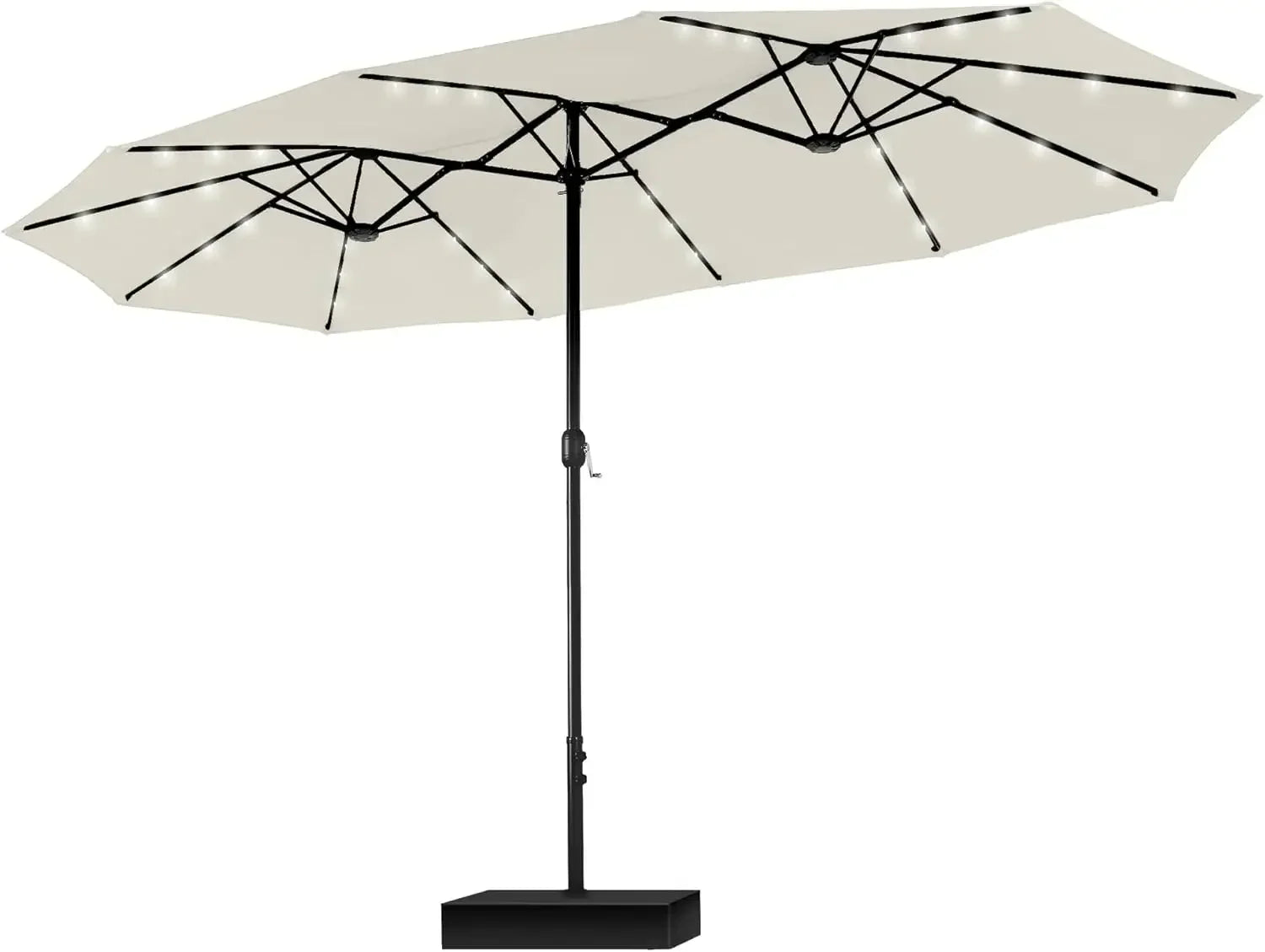 Extra Large Patio Umbrella with Solar Lights