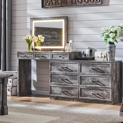 Vanity Desk with Large Drawers