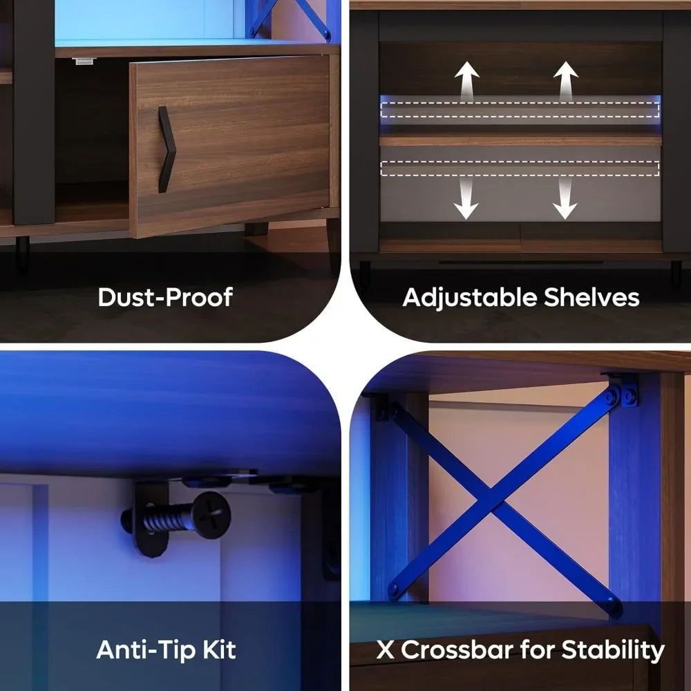Entertainment Center with LED Lights