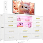 Dresser with LED Lights & Power Outlets