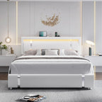 Queen Bed Frame with LED Headboard