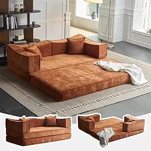 Convertible Sofa Bed  with Armrests and Backrest