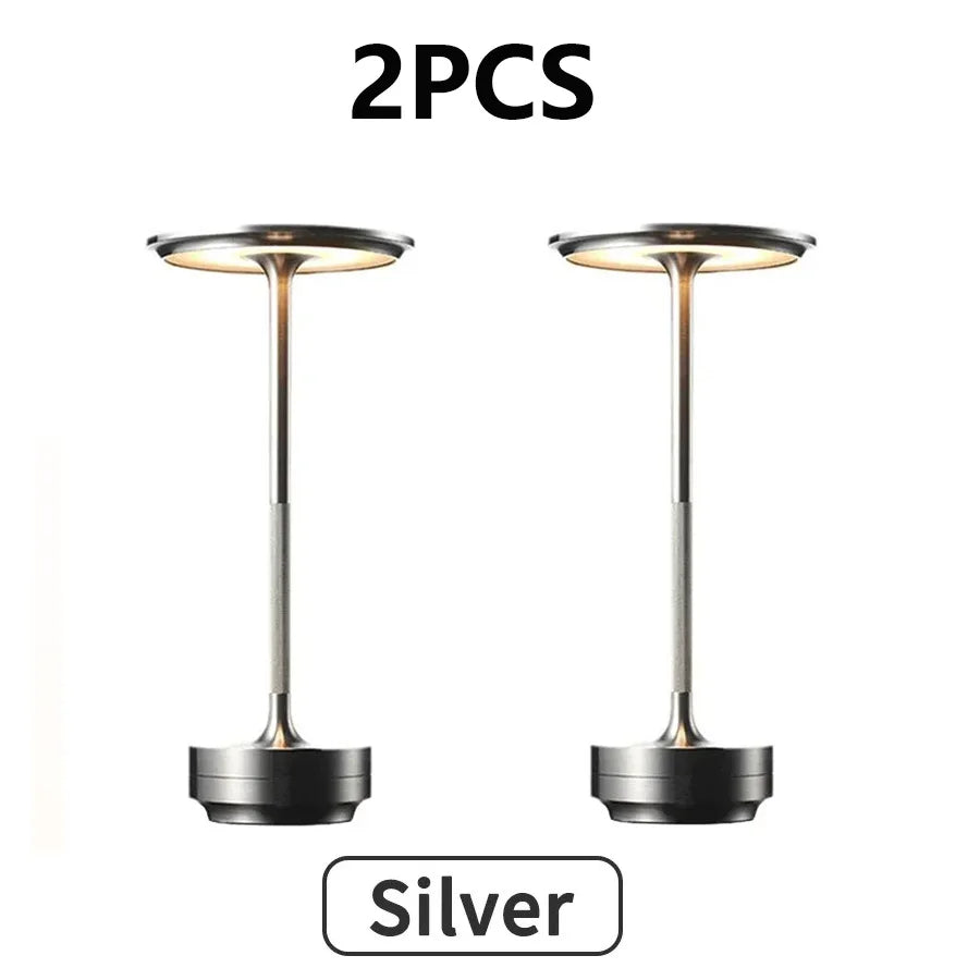 LED Desktop Lamp USB Touch Dimming Metal Recharge Night Light For Coffee Bar Restaurant Bedside Reading Decoration Table Lamps