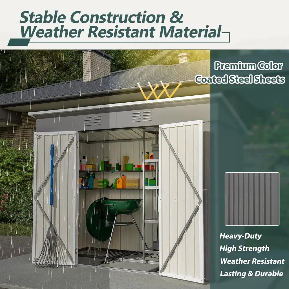 Large Metal Utility Tool Shed