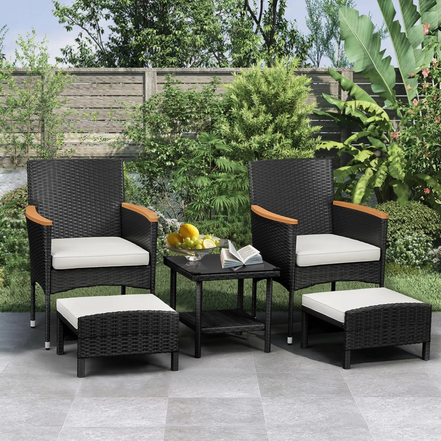 Outdoor Bistro Wicker Patio Set