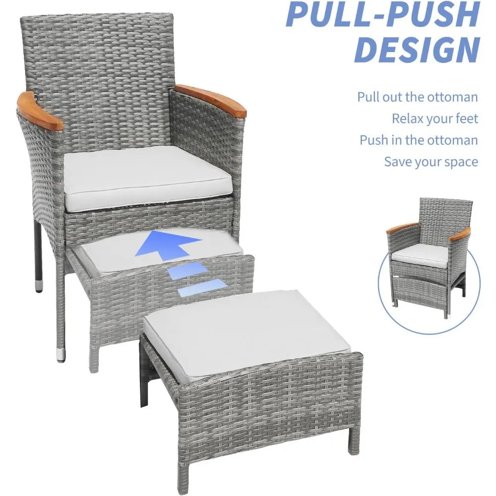 Outdoor Bistro Wicker Patio Set