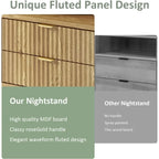 Fluted Nightstands Set  Modern Design
