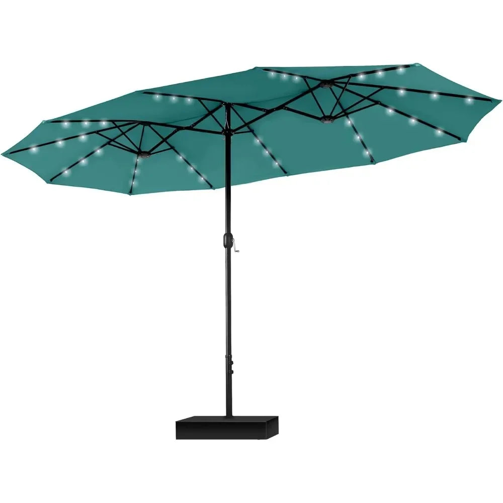 Extra Large Patio Umbrella with Solar Lights