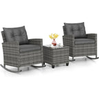 Patio Rocking Bistro Set & Glass Table