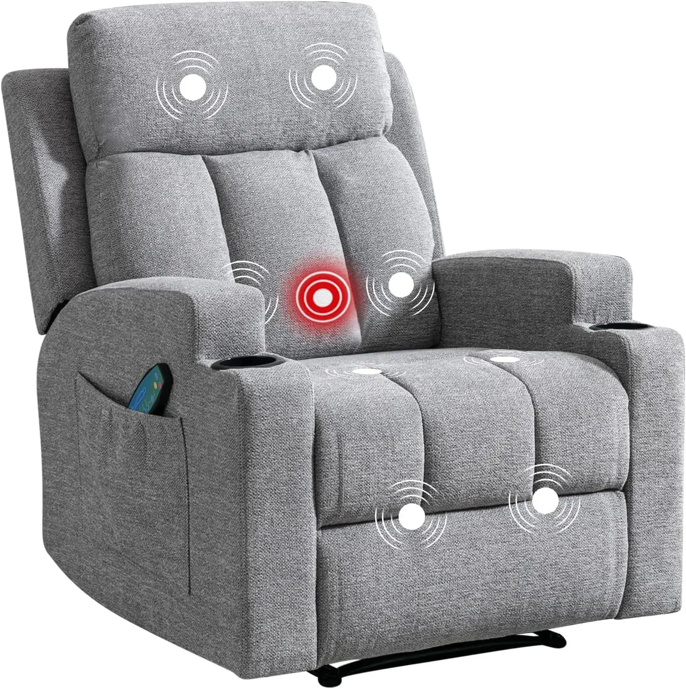 Manual Recliner with Massage and Heat