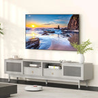 Television Console Table with Storage Cabinets