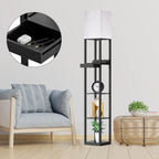 Column Floor Lamp with Shelves