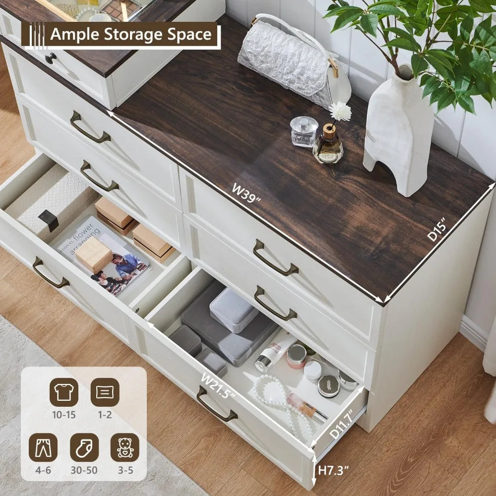 Vanity Desk with Large Drawers