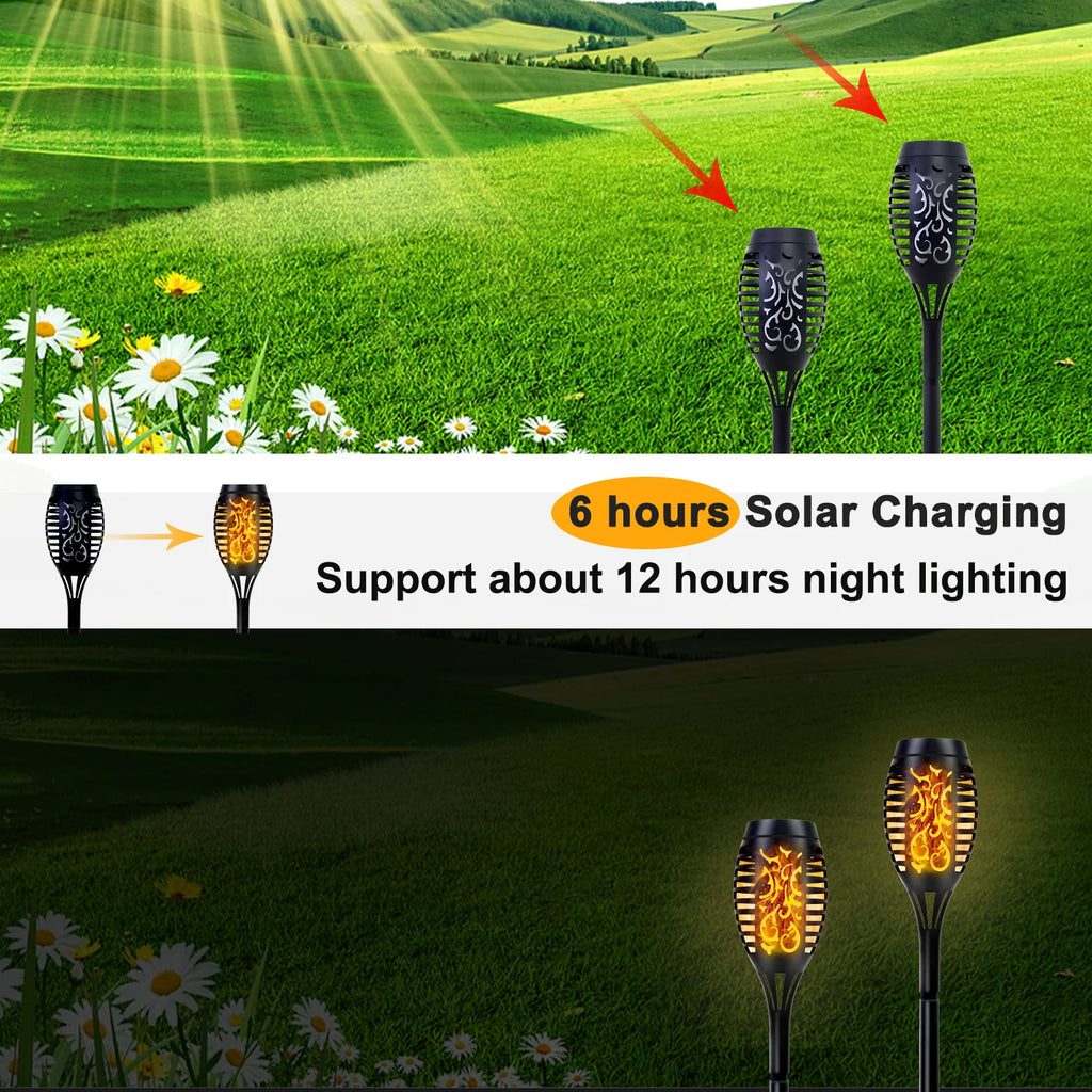 Solar Torch Lights with Flickering Flame