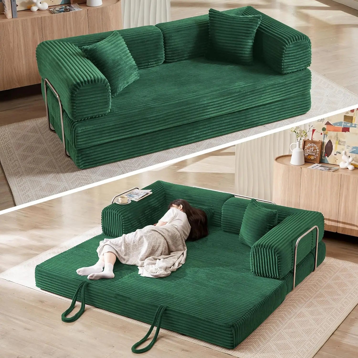 Oversized Corduroy  Sleeper Sofa