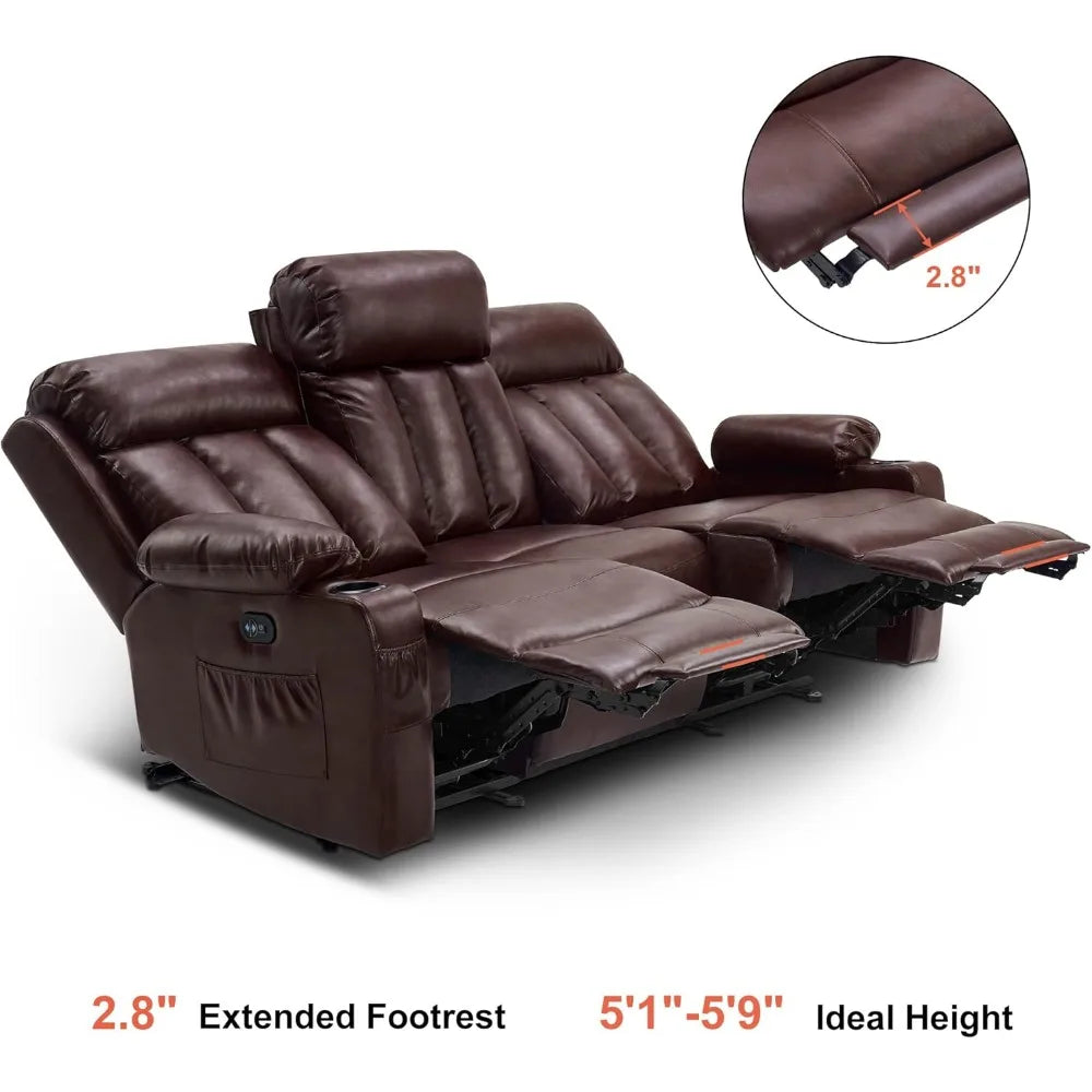 Reclining Sofa with Heat and Vibration