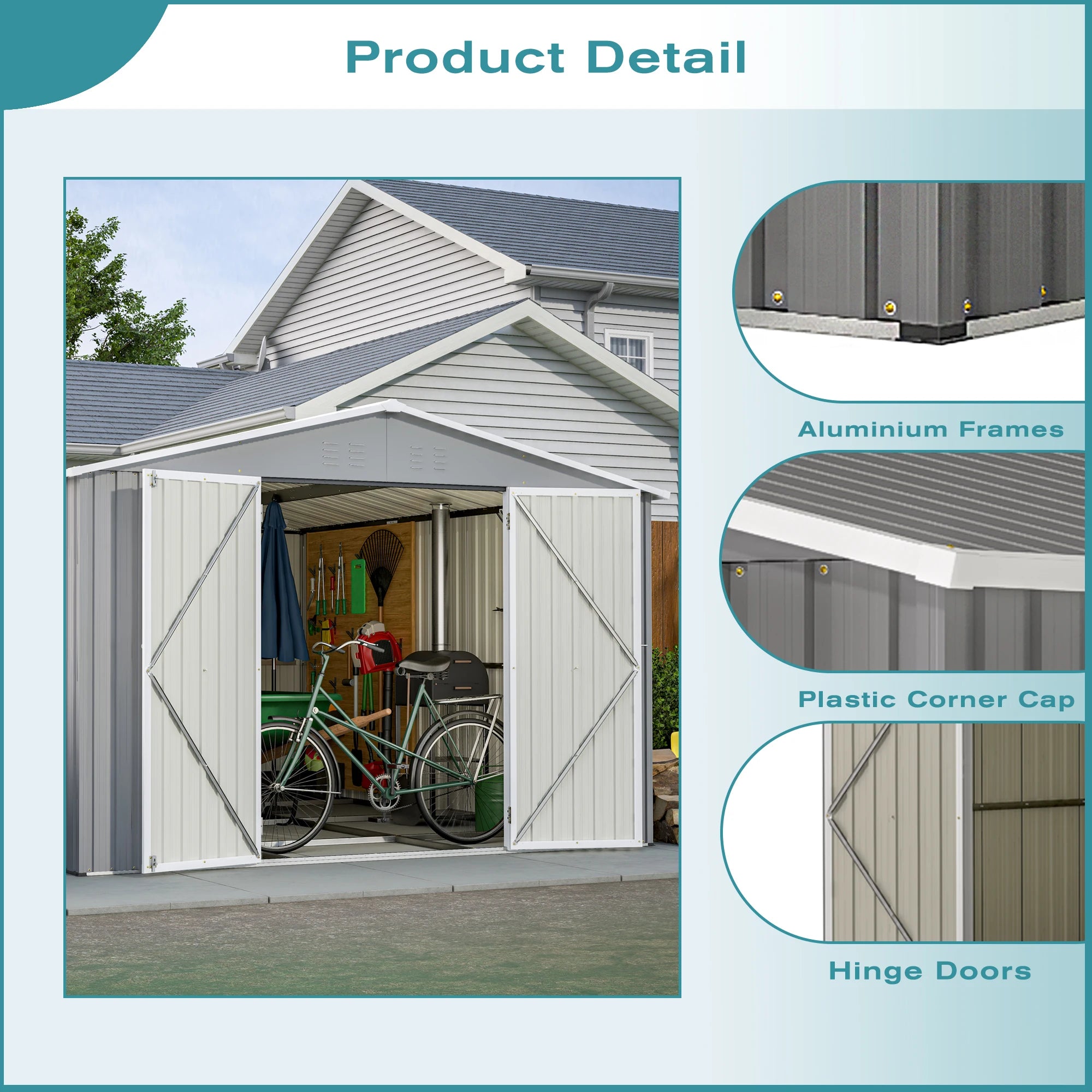 Large Utility Steel Garden Shed