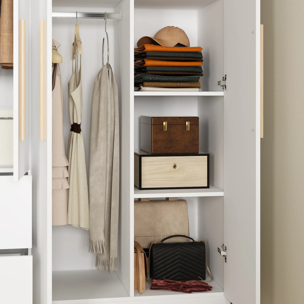 Modern Wardrobe Armoire Closet with Drawers