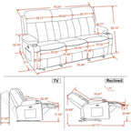 Reclining Sofa with Heat and Vibration
