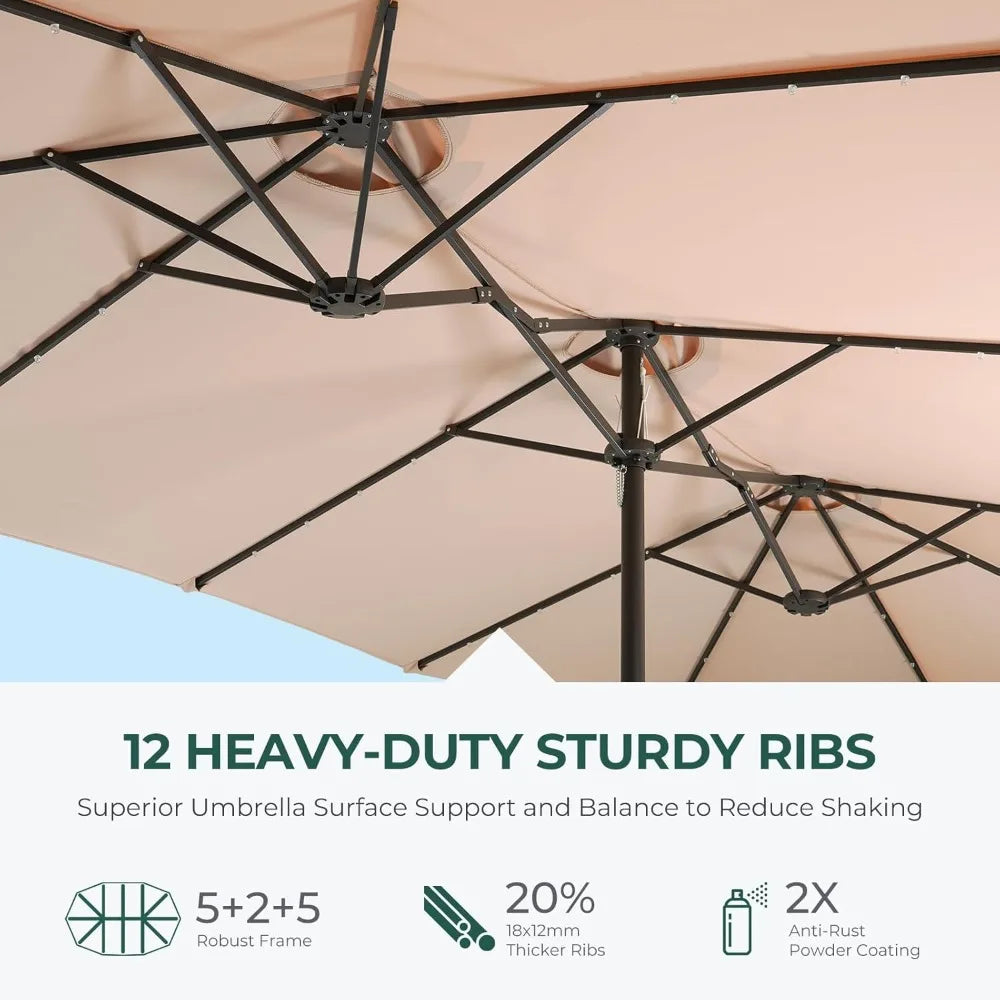 Solar LED Lighted Table Umbrella