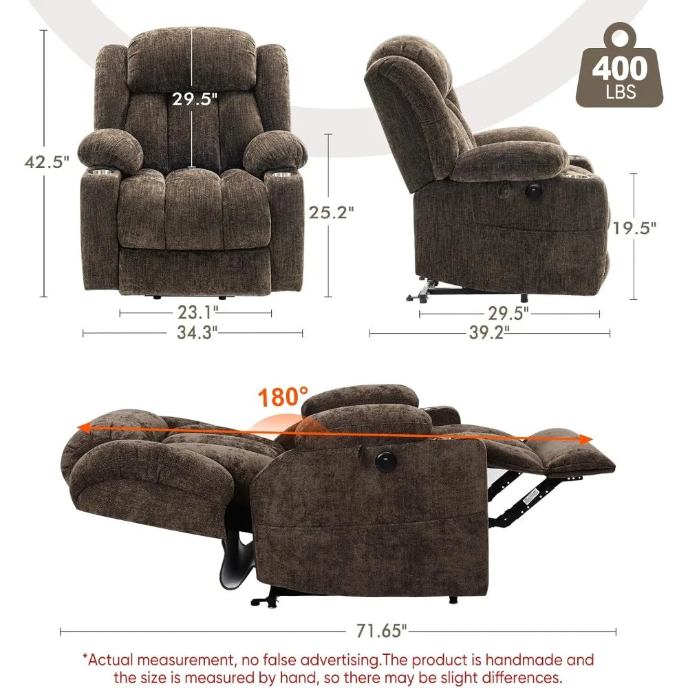 Large Power Lift Recliner with Heat