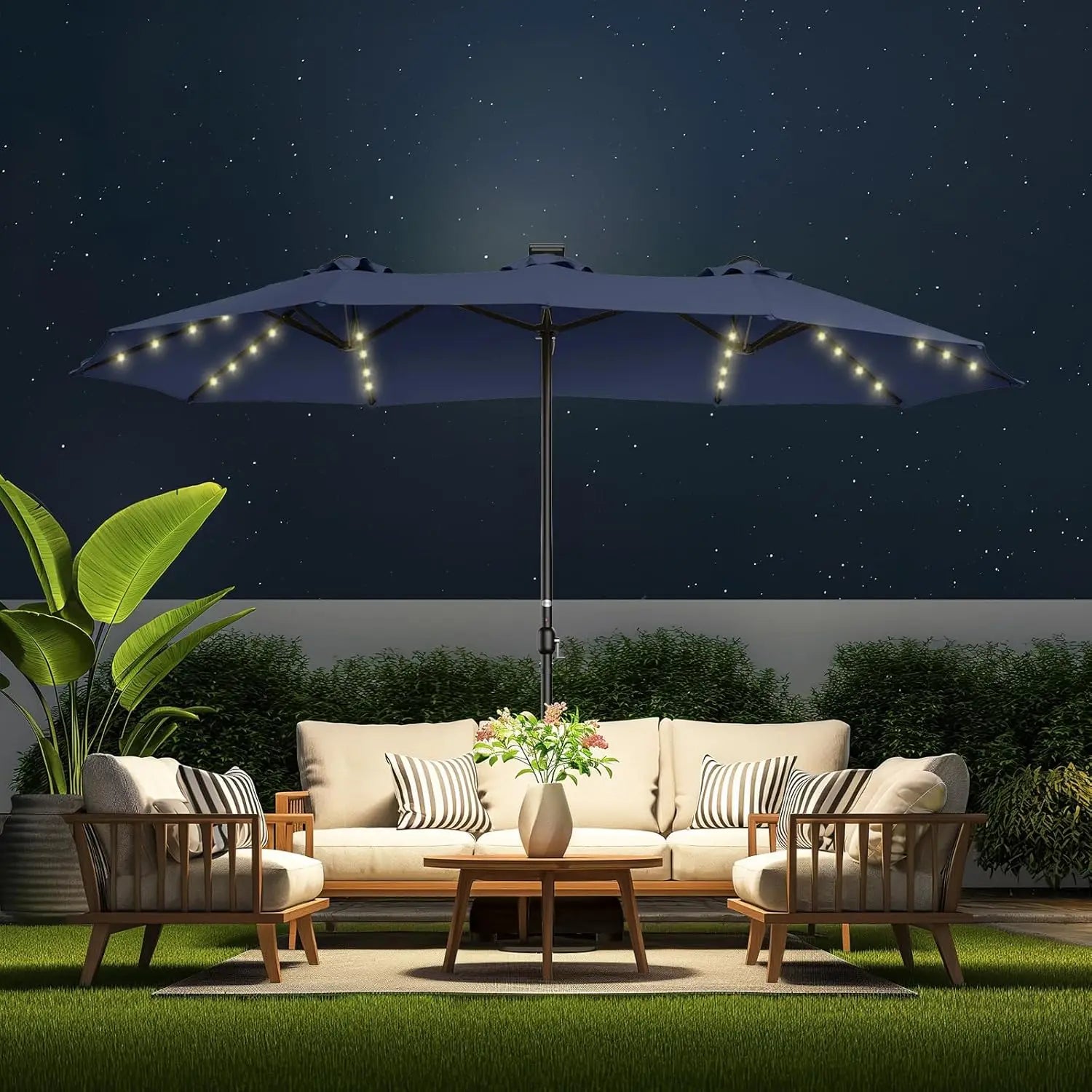 Solar LED Lighted Table Umbrella