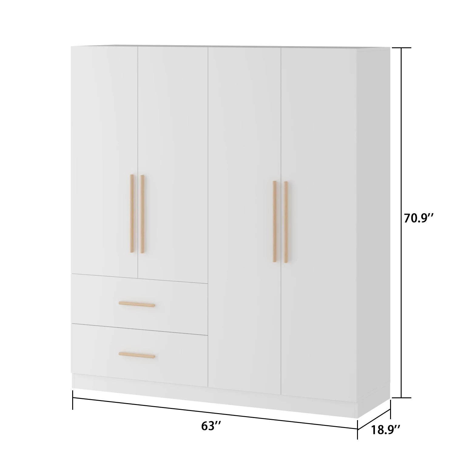 Modern Wardrobe Armoire Closet with Drawers