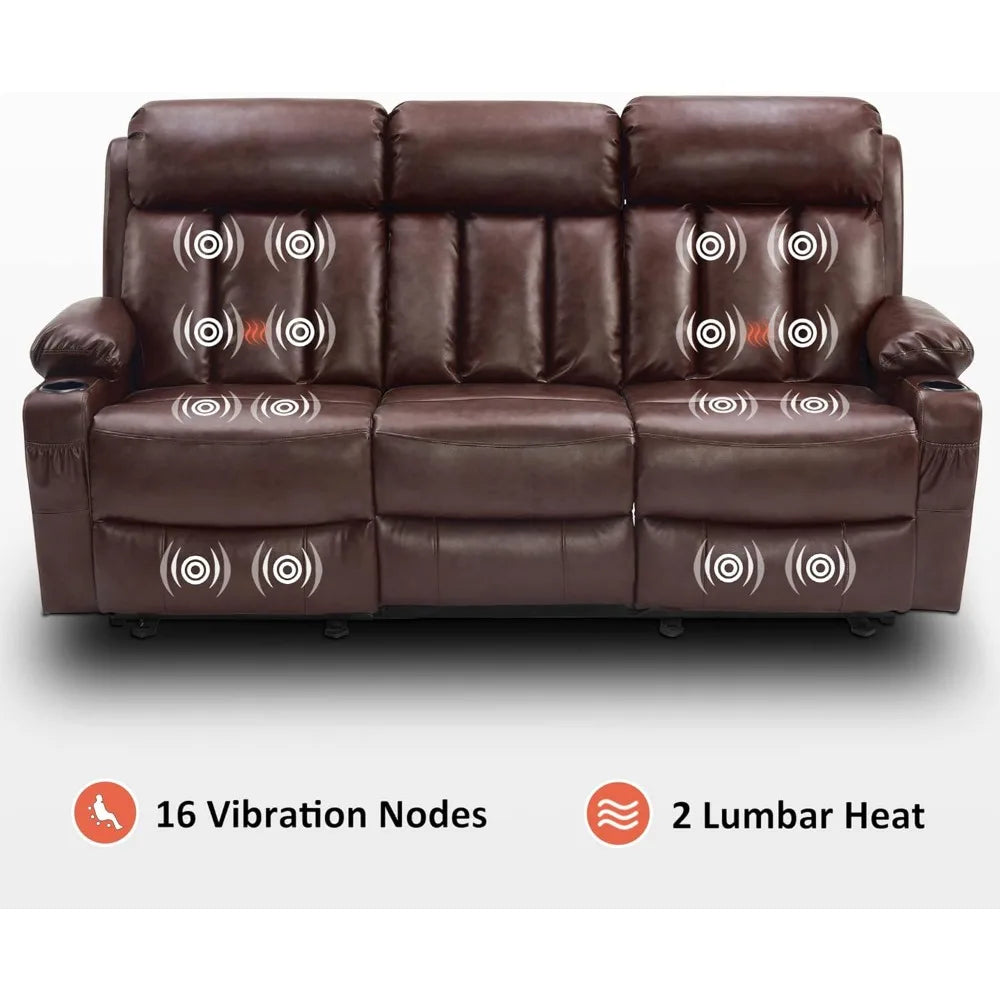 Reclining Sofa with Heat and Vibration