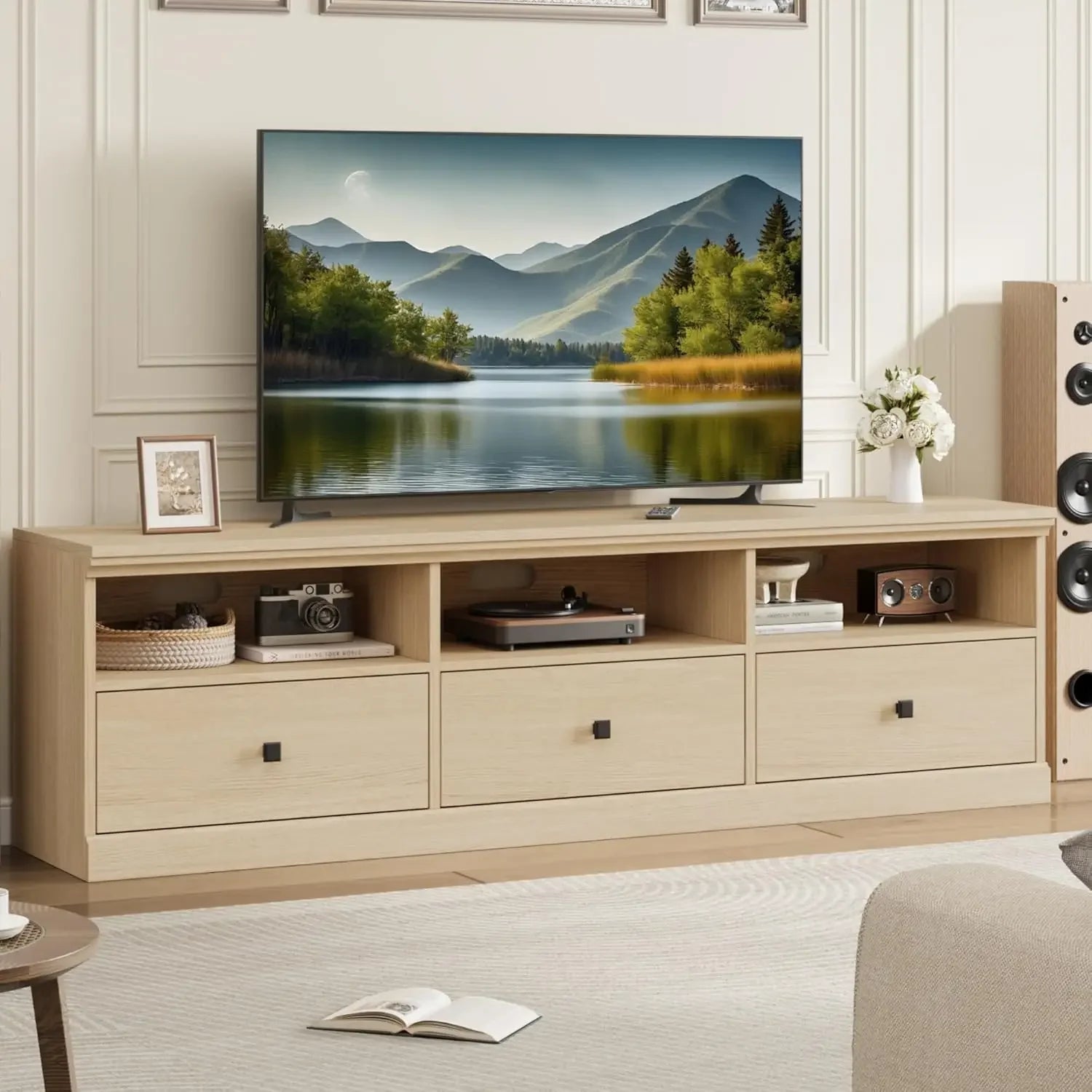 Modern Entertainment Center with Storage Drawers