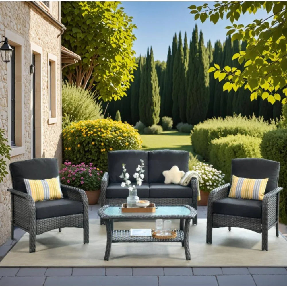 Patio Furniture Set with Cushions,