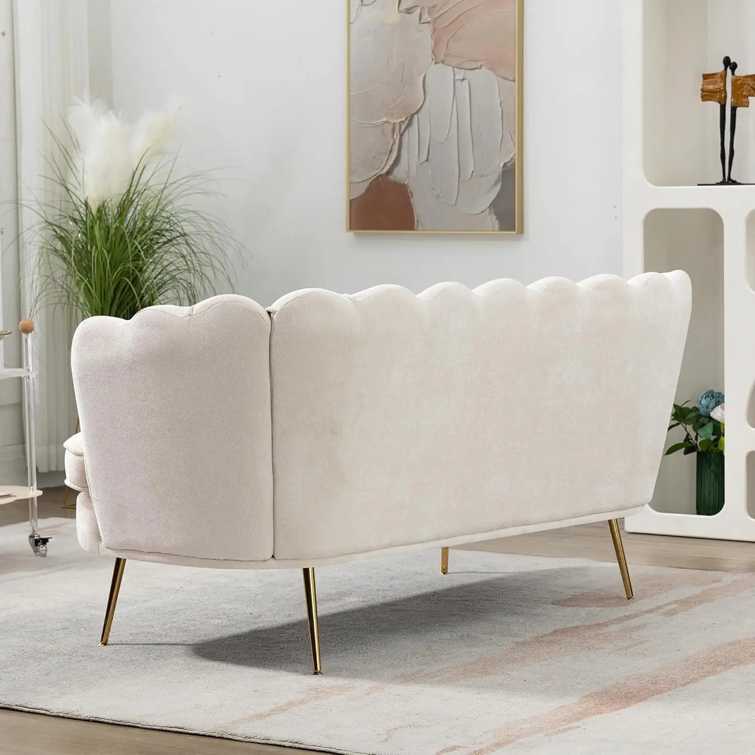 Small Modern Chenille Loveseat Sofa,