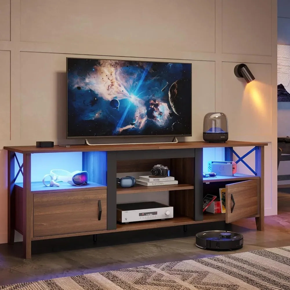 Entertainment Center with LED Lights