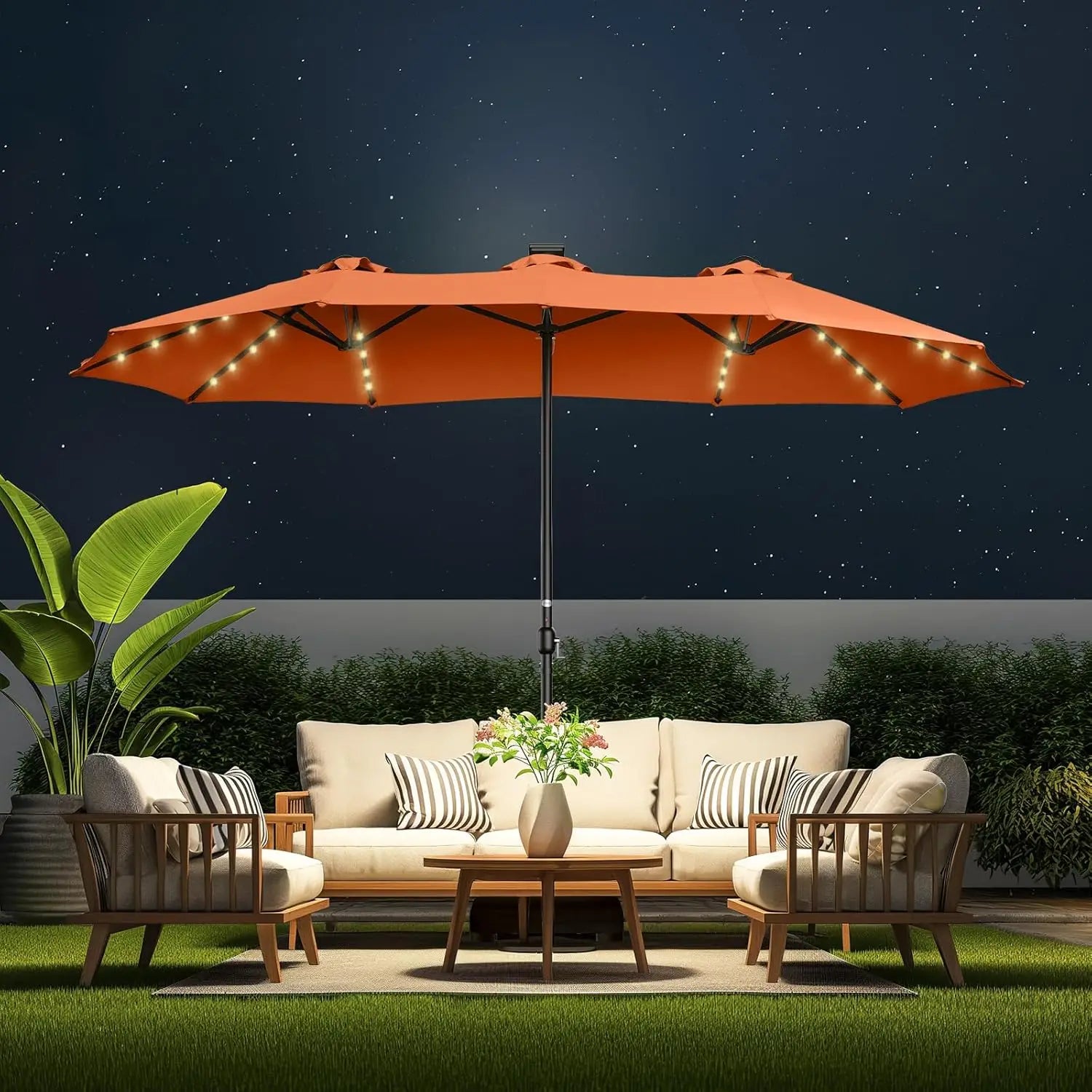 Solar LED Lighted Table Umbrella