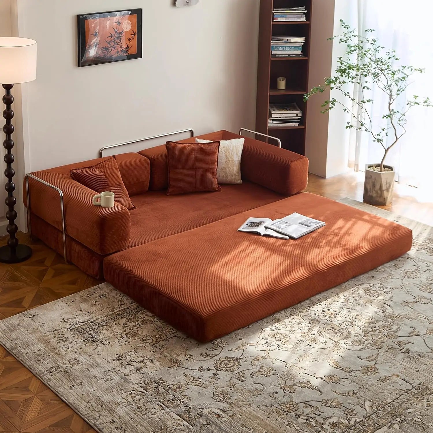 Convertible Sofa Bed  with Armrests and Backrest