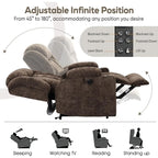 Large Power Lift Recliner with Heat