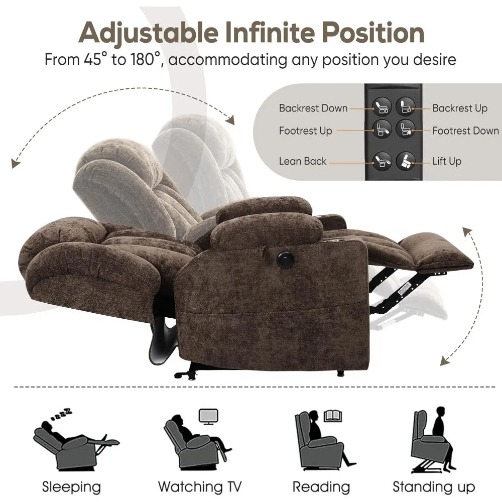 Large Power Lift Recliner with Heat