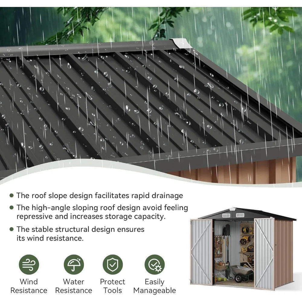 Outdoor Storage with Doors & Slooping Roof