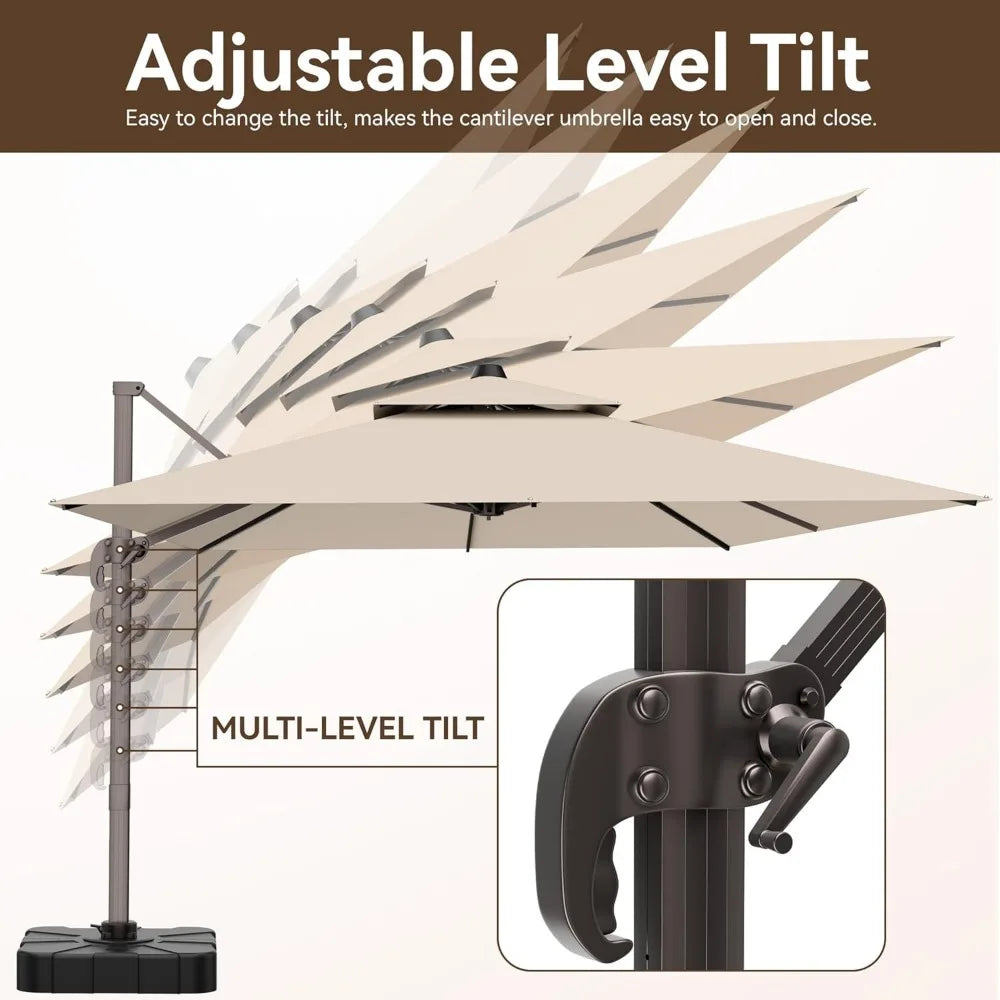 Large Rectangular Heavy Duty Offset Umbrellas